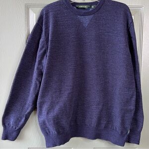 Orvis Sweater Mens‎ XL Dark Blue Crewneck Heathered Knit Outdoors Hiking Teacher